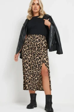 Textured Printed Maxi Skirt