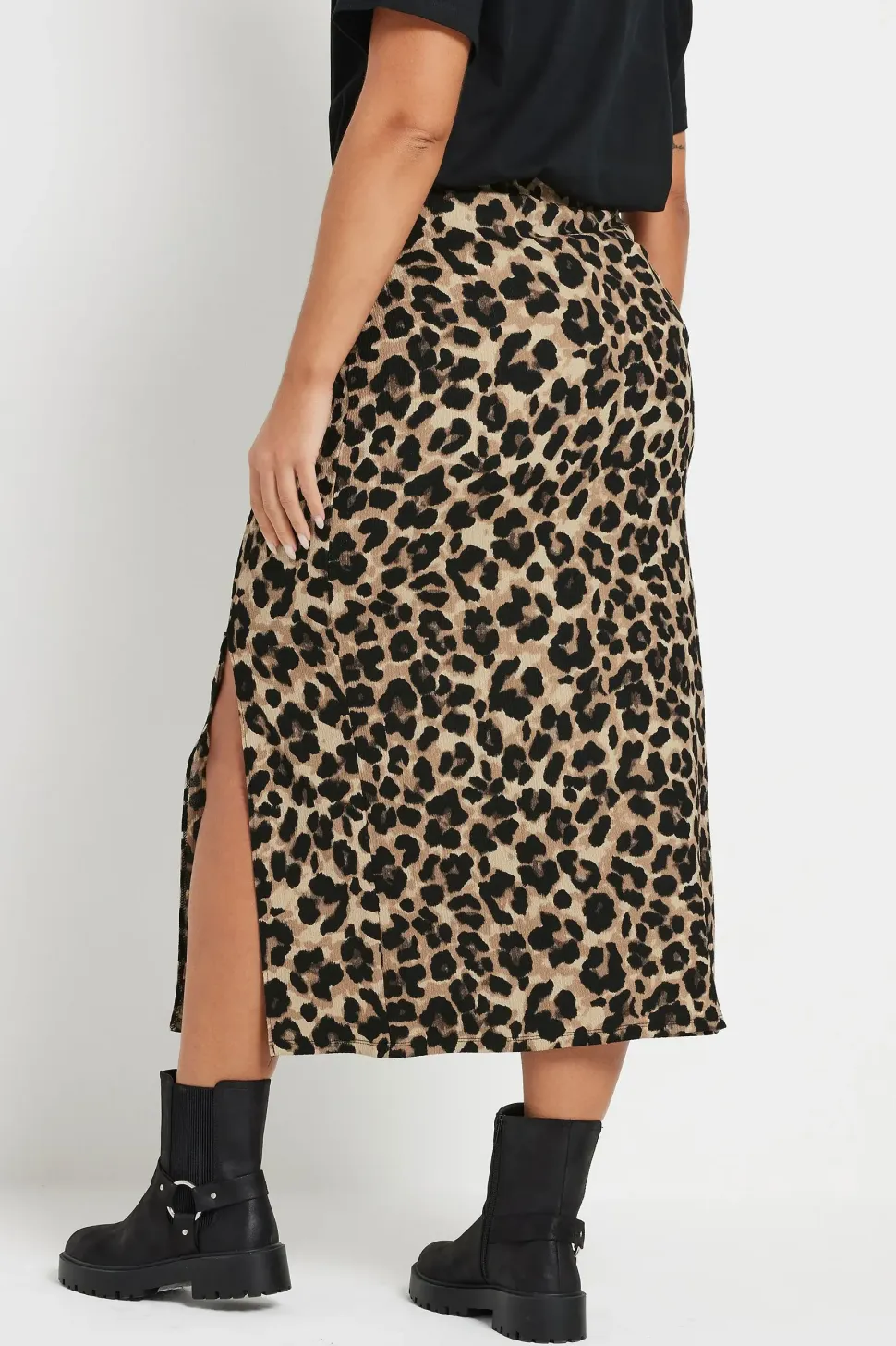 Textured Printed Maxi Skirt