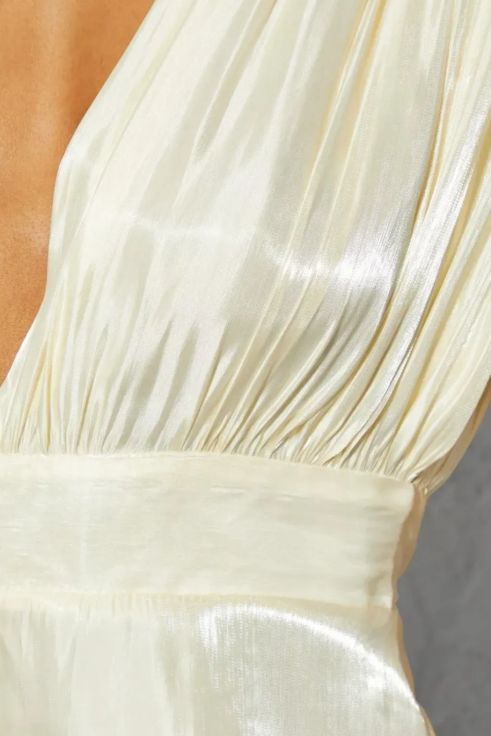 Textured Satin Plunge Flippy Short Playsuit