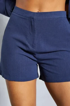 Textured Tailored High Waisted Shorts