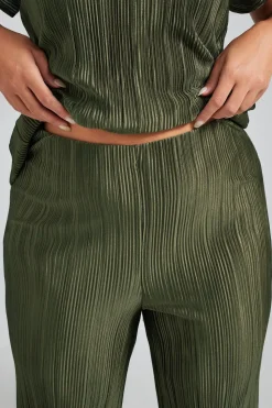 Textured Wide Leg Trousers