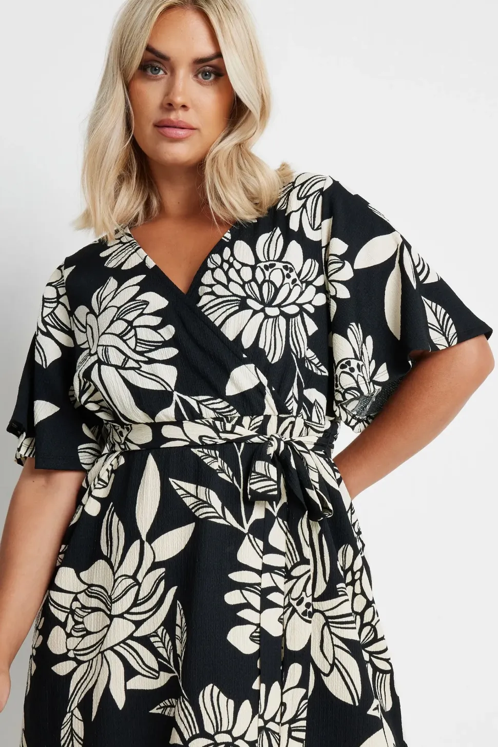 Textured Wrap Dress