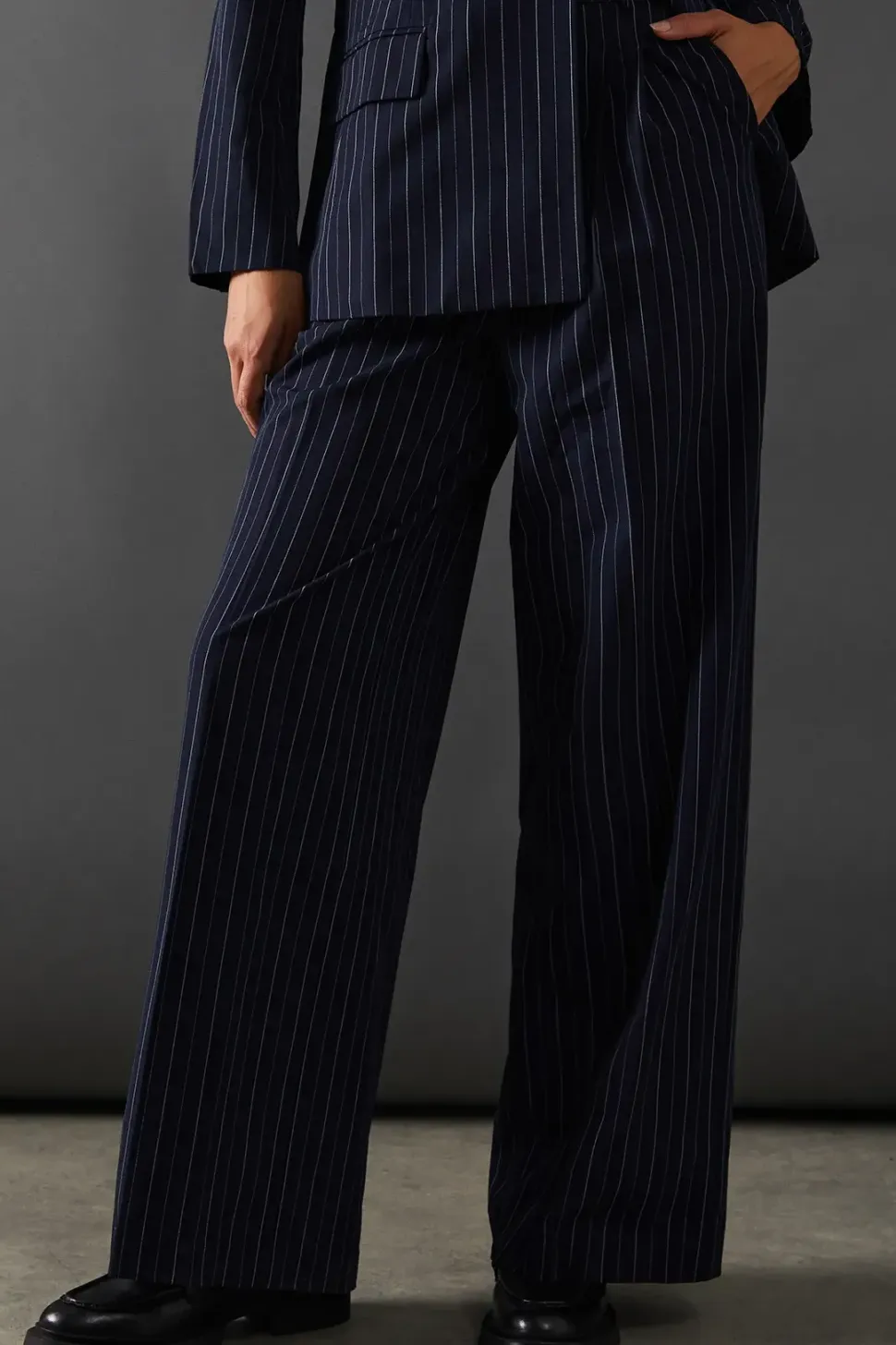 The Ultimate Pinstripe Wide Leg Trouser