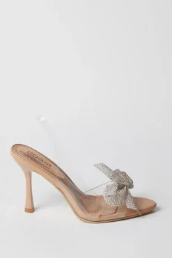 Thilda Diamante Bow Vinyl High Heeled Sandals