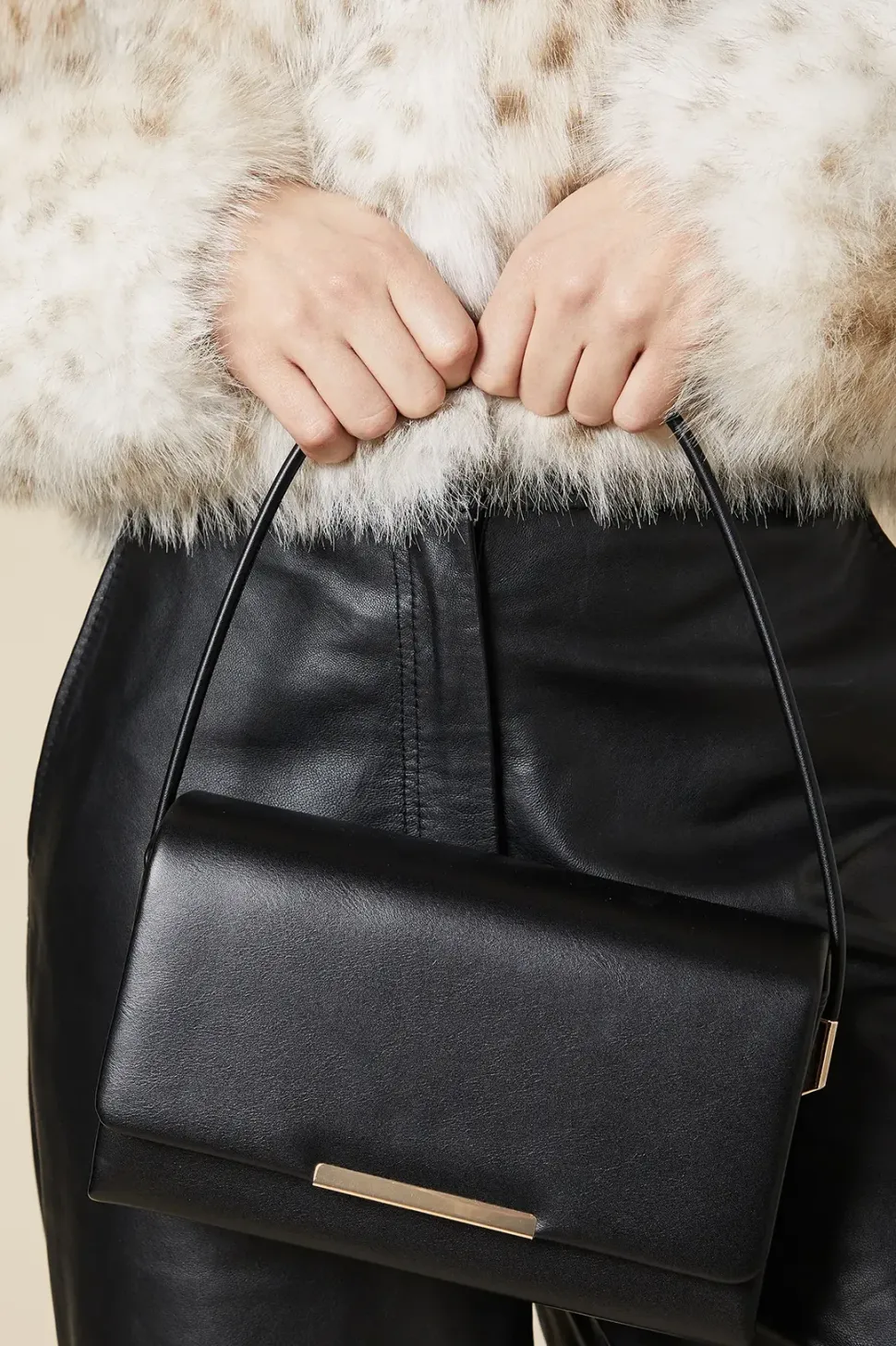Tia Faux Leather Flapover Structured Shoulder Bags