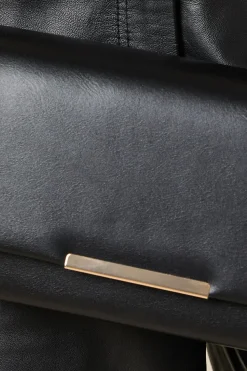 Tia Faux Leather Flapover Structured Shoulder Bags