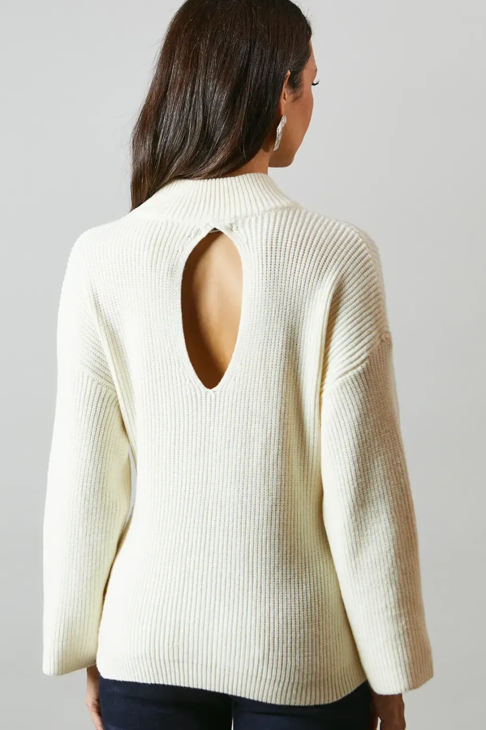 Tie Back High Neck Jumper