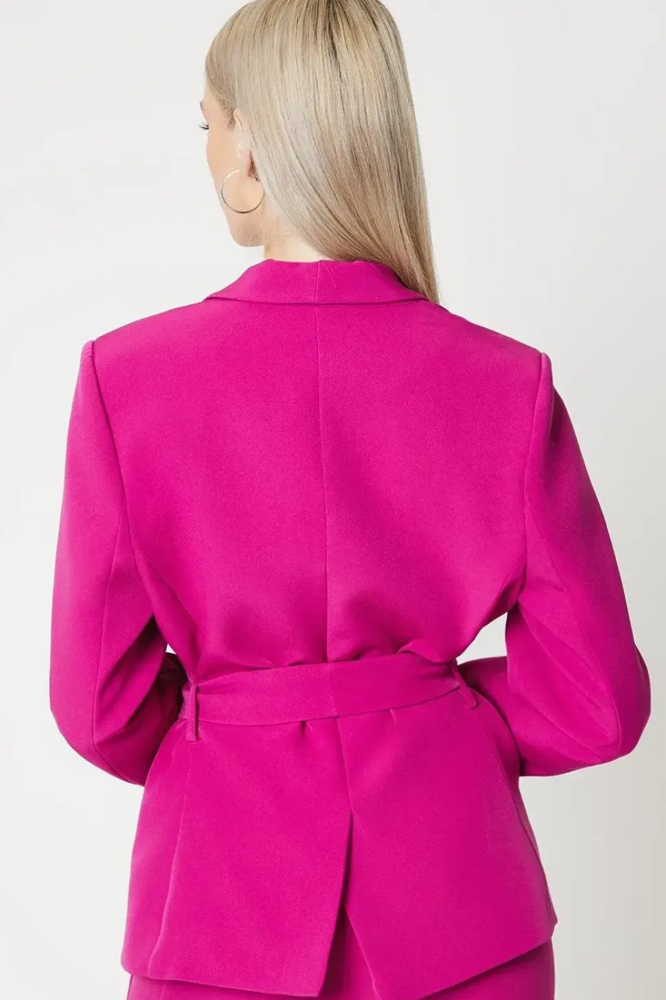 Tie Belted Single Breasted Blazer
