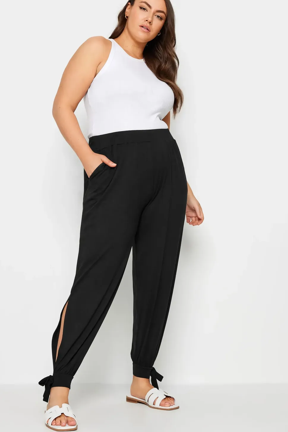 Tie Detail Harem Joggers