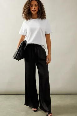 Tie Detail Wide Leg Trousers