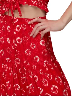 Tie Dye Floral Tiered Skirt-Tie Dye