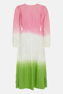 Tie Dye Poplin Lace Up Back Midi Dress