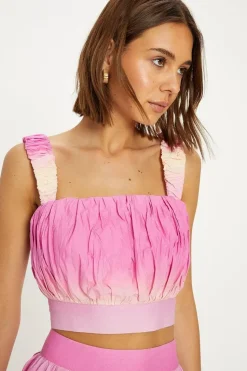 Tie Dye Ruched Strappy Top