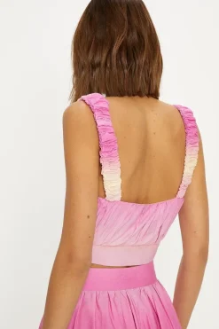 Tie Dye Ruched Strappy Top