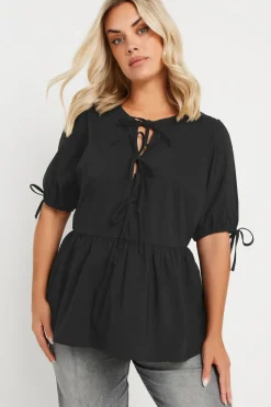 Tie Front Peplum Top