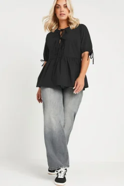 Tie Front Peplum Top