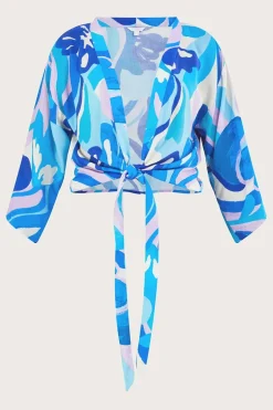 Tie Front Swirl Print Crop Top