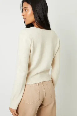 Tie Front V Neck Knitted Cardigan