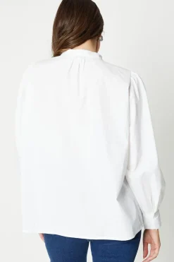 Tie Neck Grandad Collar Shirt