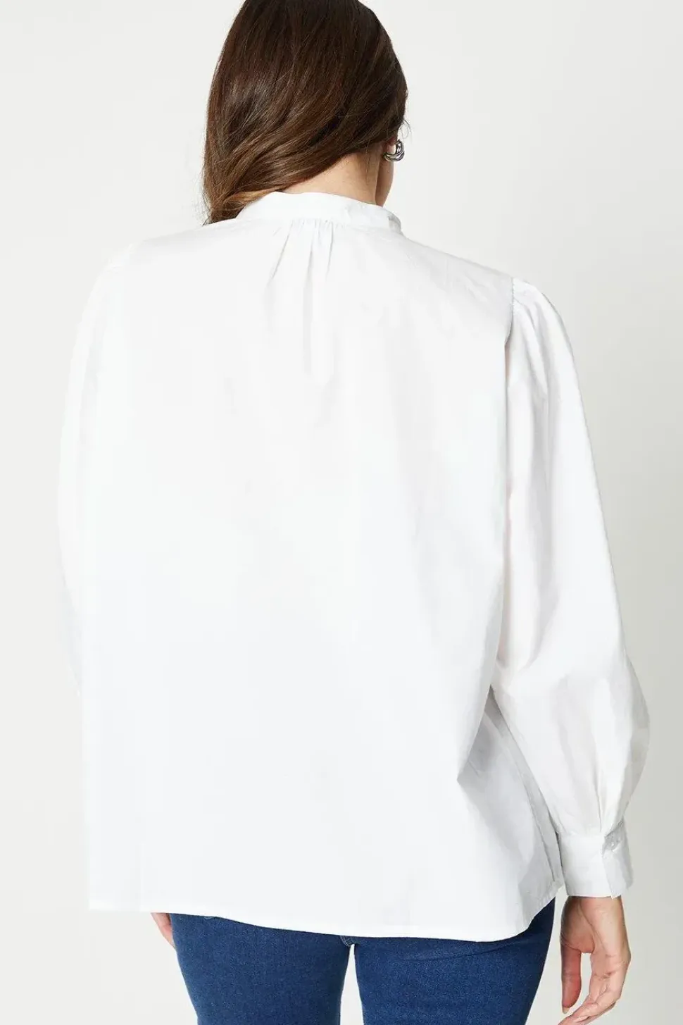 Tie Neck Grandad Collar Shirt