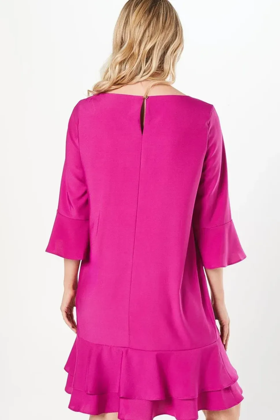 Tier Detail Crepe Shift Dress