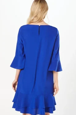 Tier Detail Crepe Shift Dress