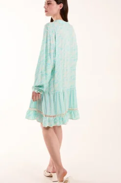 Tiered Button Down Mini Dress With Tier