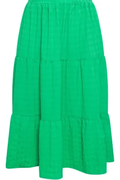 Tiered Check Midi Skirt