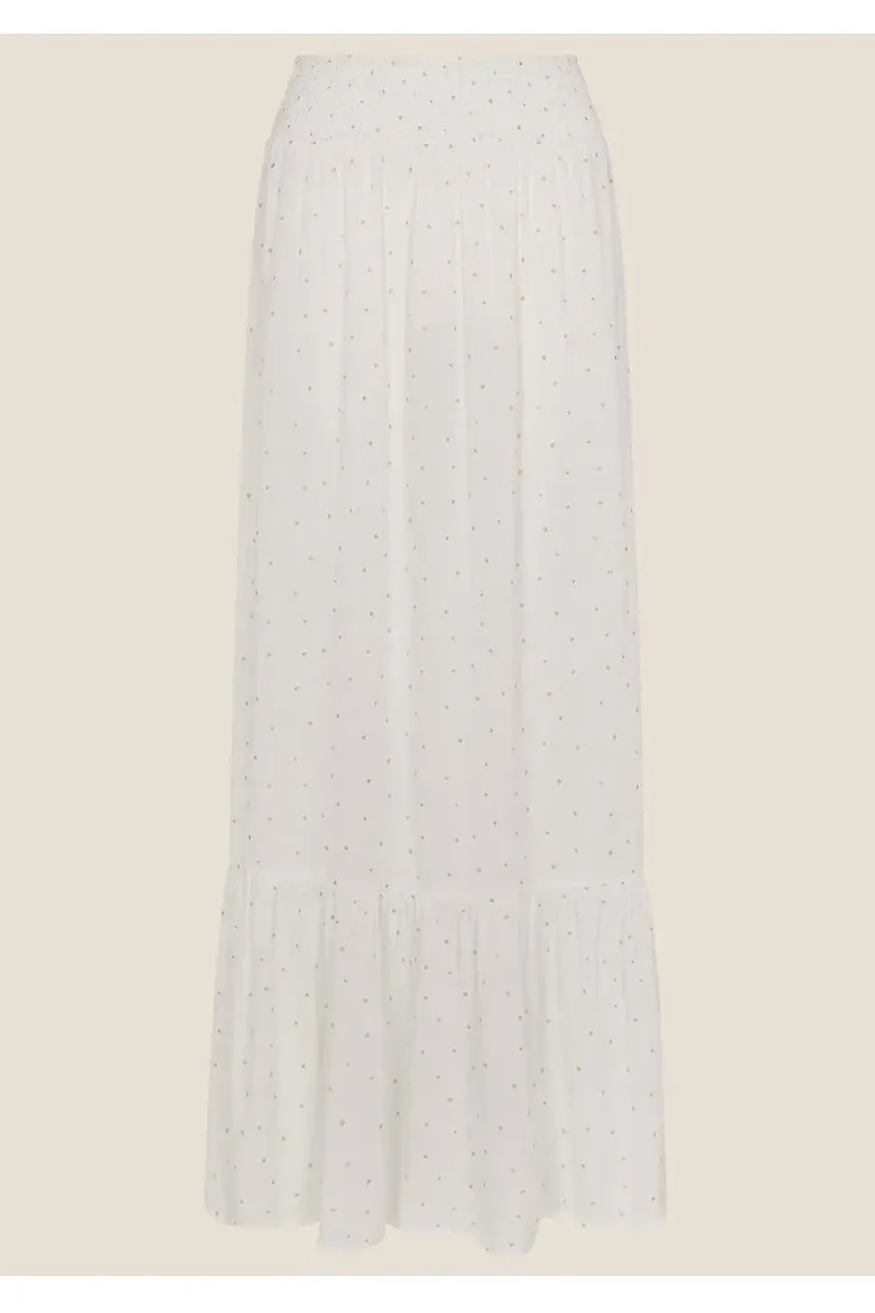 Tiered Foil Print Maxi Skirt