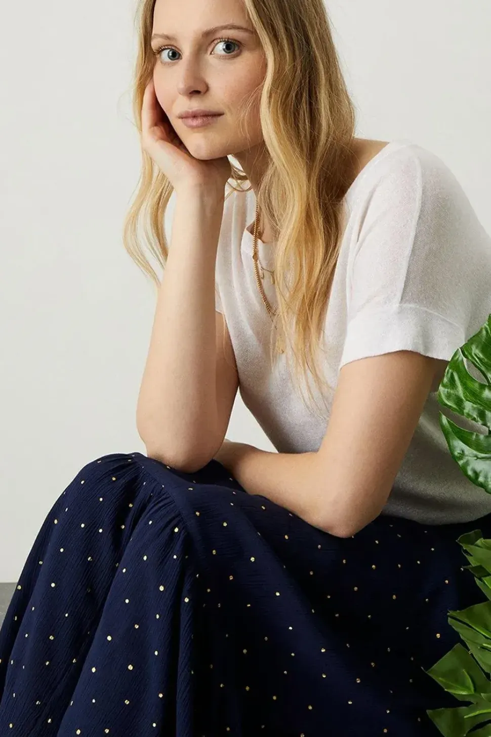 Tiered Foil Print Skirt