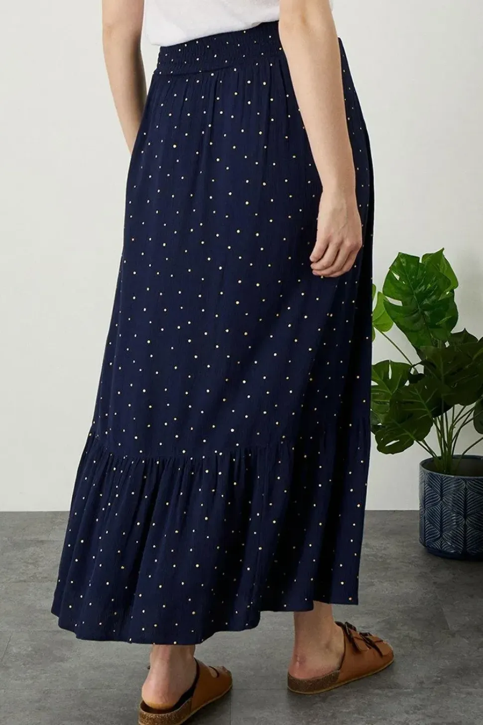 Tiered Foil Print Skirt
