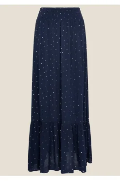Tiered Foil Print Skirt