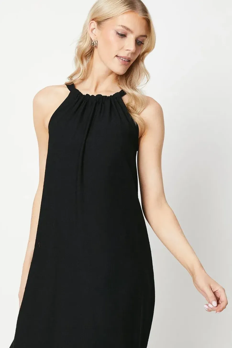 Tiered Halterneck Midi Dress