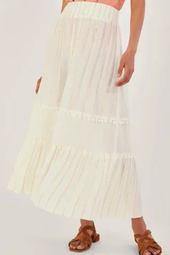 Tiered Metallic Beach Skirt