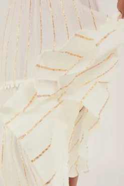 Tiered Metallic Beach Skirt