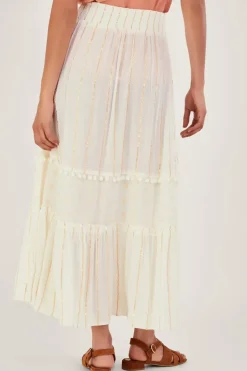 Tiered Metallic Beach Skirt