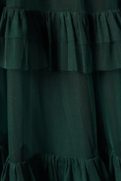 Tiered Skirt Mesh Bridesmaid Dress