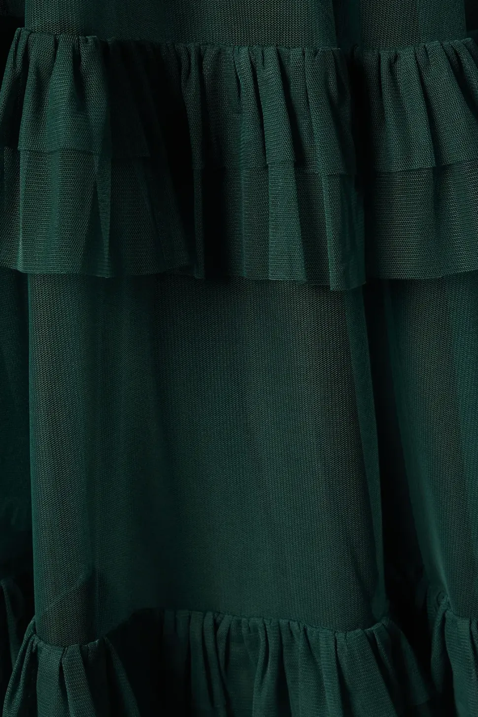 Tiered Skirt Mesh Bridesmaid Dress
