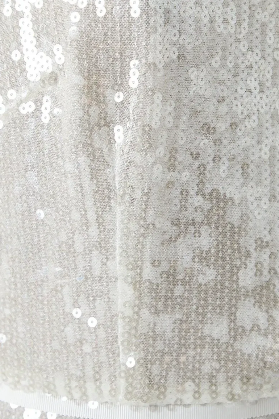 Tie Shoulder Sheer Sequin Column Wedding Dress