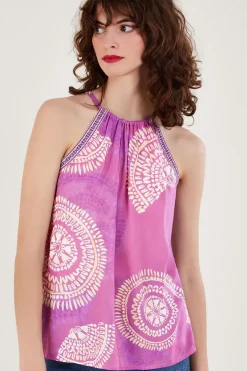 Tie Strap Print Cami Top