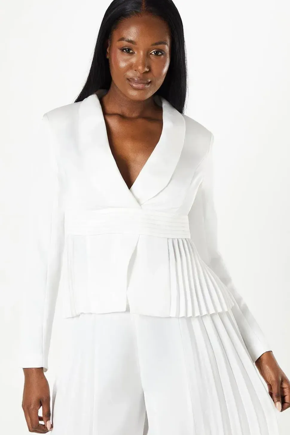 Tie Waist Peplum Blazer