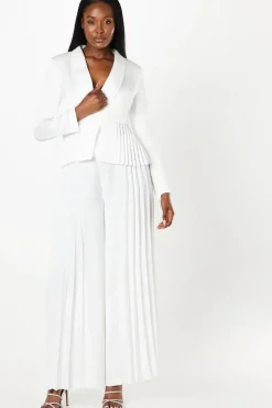 Tie Waist Peplum Blazer