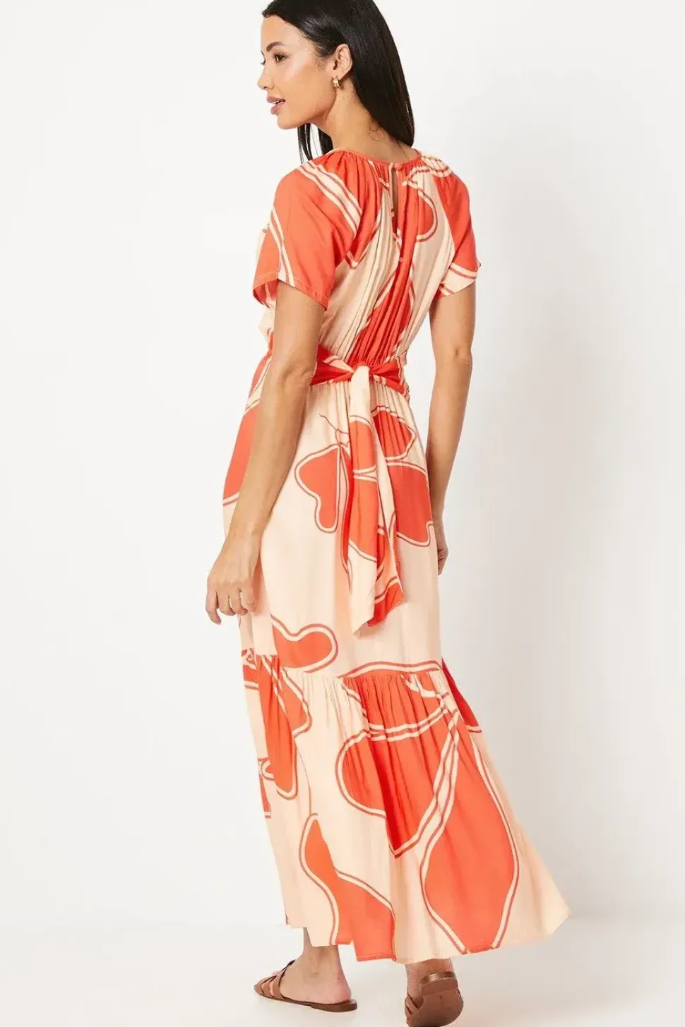 Tie Waist Tie Dye Maxi Dress