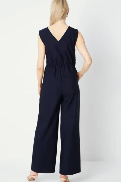 Tie Waist V-neck Jumpsuit