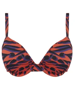 Tiger Bay Moulded Plunge Bikini Top Sunset