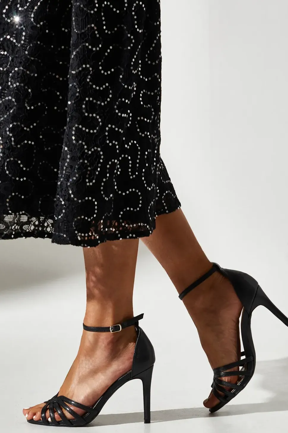 Tilda Lattice Front High Heeled Sandals