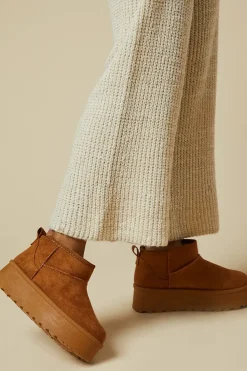 Tilly Faux Suede Flatform Ultra Low Bootie
