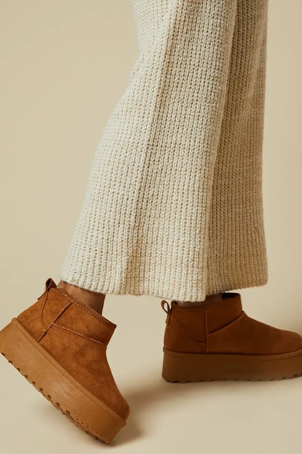 Tilly Faux Suede Flatform Ultra Low Bootie
