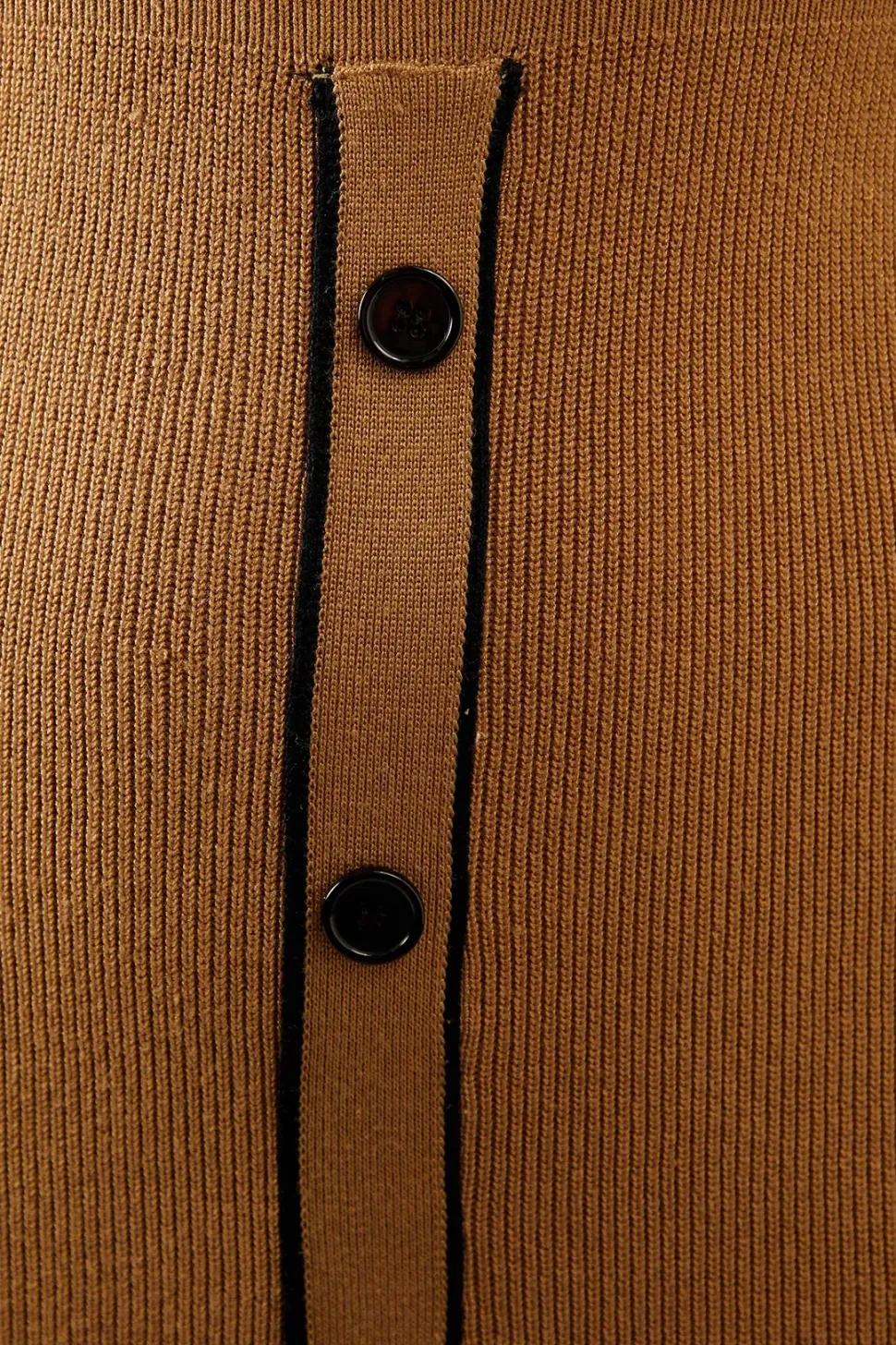 Tipped Button Skirt Roll Neck Midi Jumper Dress