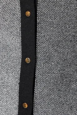 Tipped Collar Boucle Knitted Midi Dress